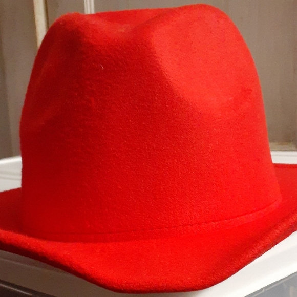 Red Fedora Hat (NWOT) - Picture 2 of 7